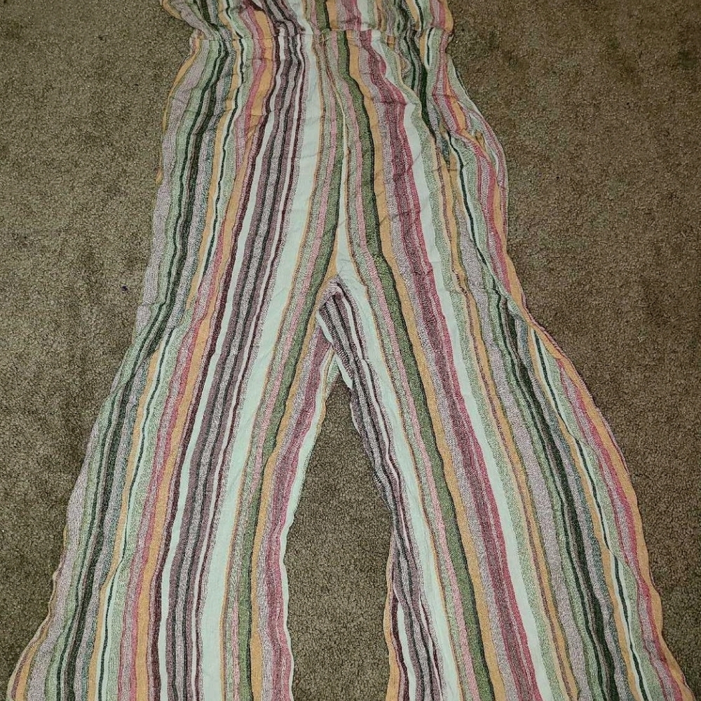 Cotton Candy Multi Color Jumpsuit with Relaxed Fit Pant Legs